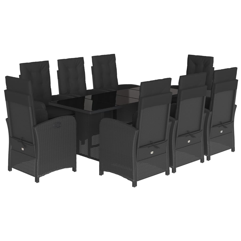 9-delige Tuinset poly rattan zwart is nu te koop bij PeponiXL, paradijselijk wonen!