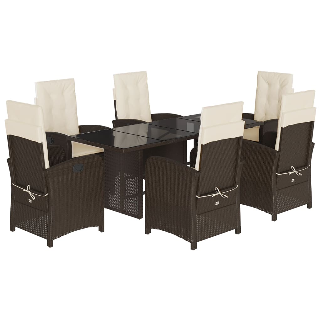 7-delige Tuinset met kussens poly rattan bruin is nu te koop bij PeponiXL, paradijselijk wonen!