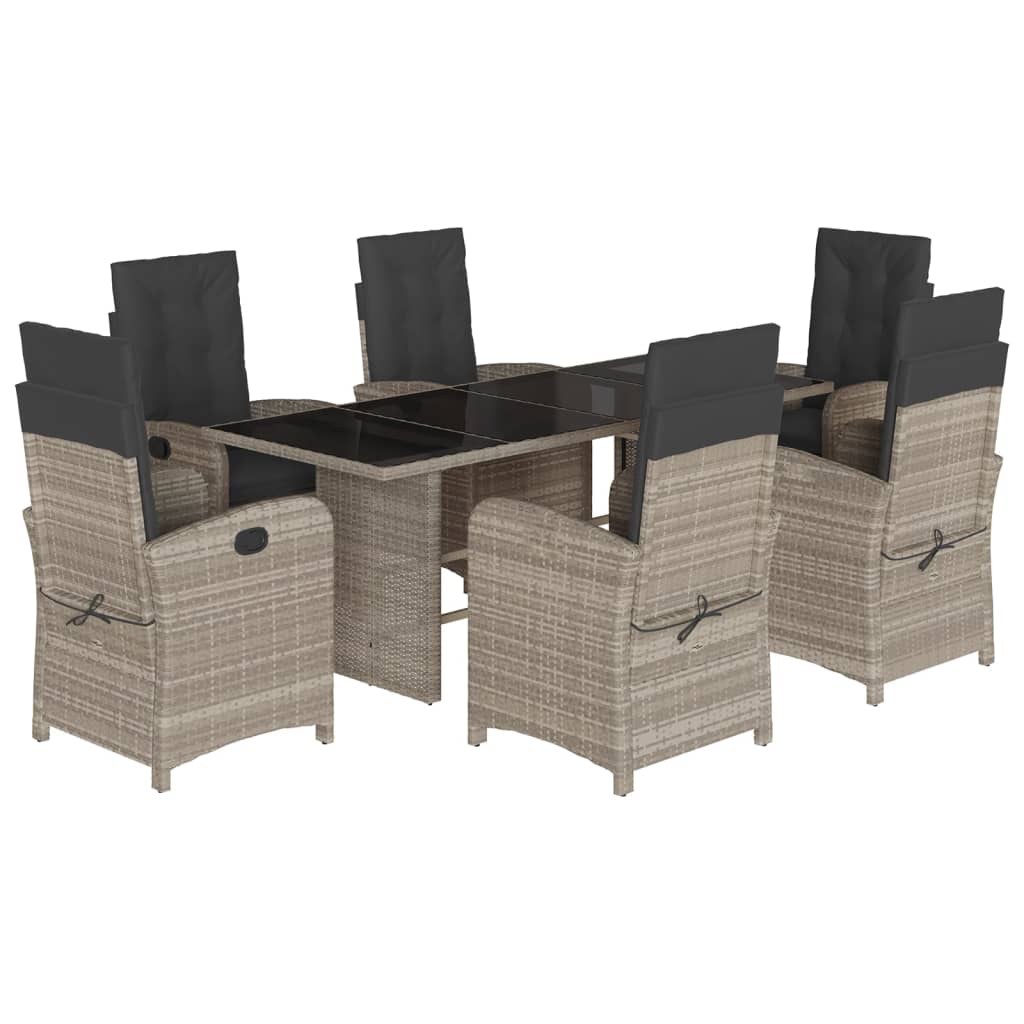 7-delige Tuinset met kussens poly rattan grijs is nu te koop bij PeponiXL, paradijselijk wonen!
