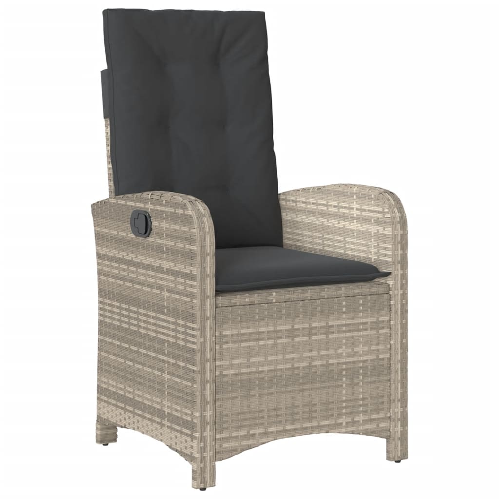 9-delige Tuinset met kussens poly rattan lichtgrijs is nu te koop bij PeponiXL, paradijselijk wonen!