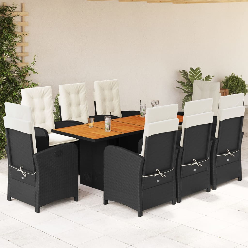 9-delige Tuinset poly rattan zwart is nu te koop bij PeponiXL, paradijselijk wonen!