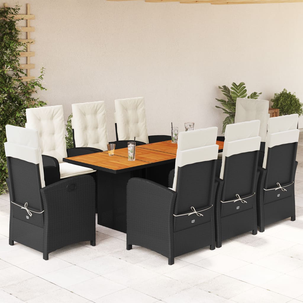 9-delige Tuinset poly rattan zwart is nu te koop bij PeponiXL, paradijselijk wonen!