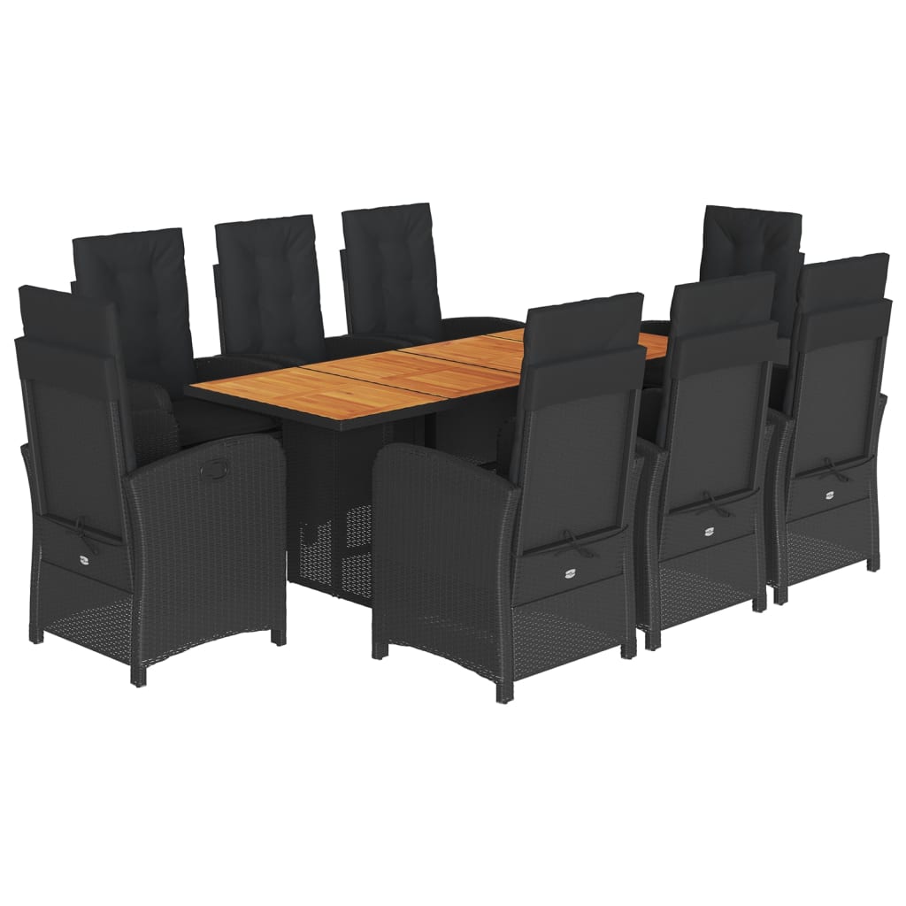 9-delige Tuinset poly rattan zwart is nu te koop bij PeponiXL, paradijselijk wonen!