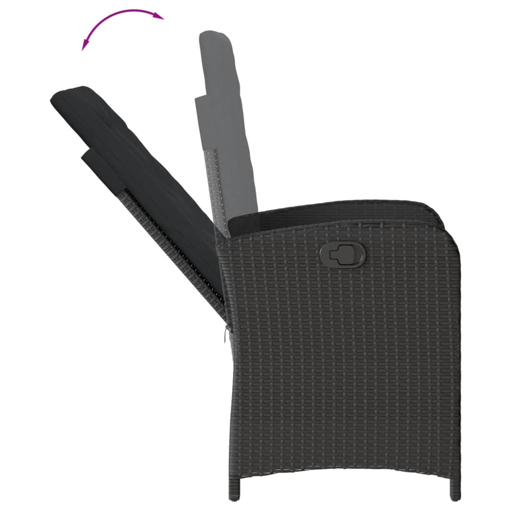 9-delige Tuinset poly rattan zwart is nu te koop bij PeponiXL, paradijselijk wonen!