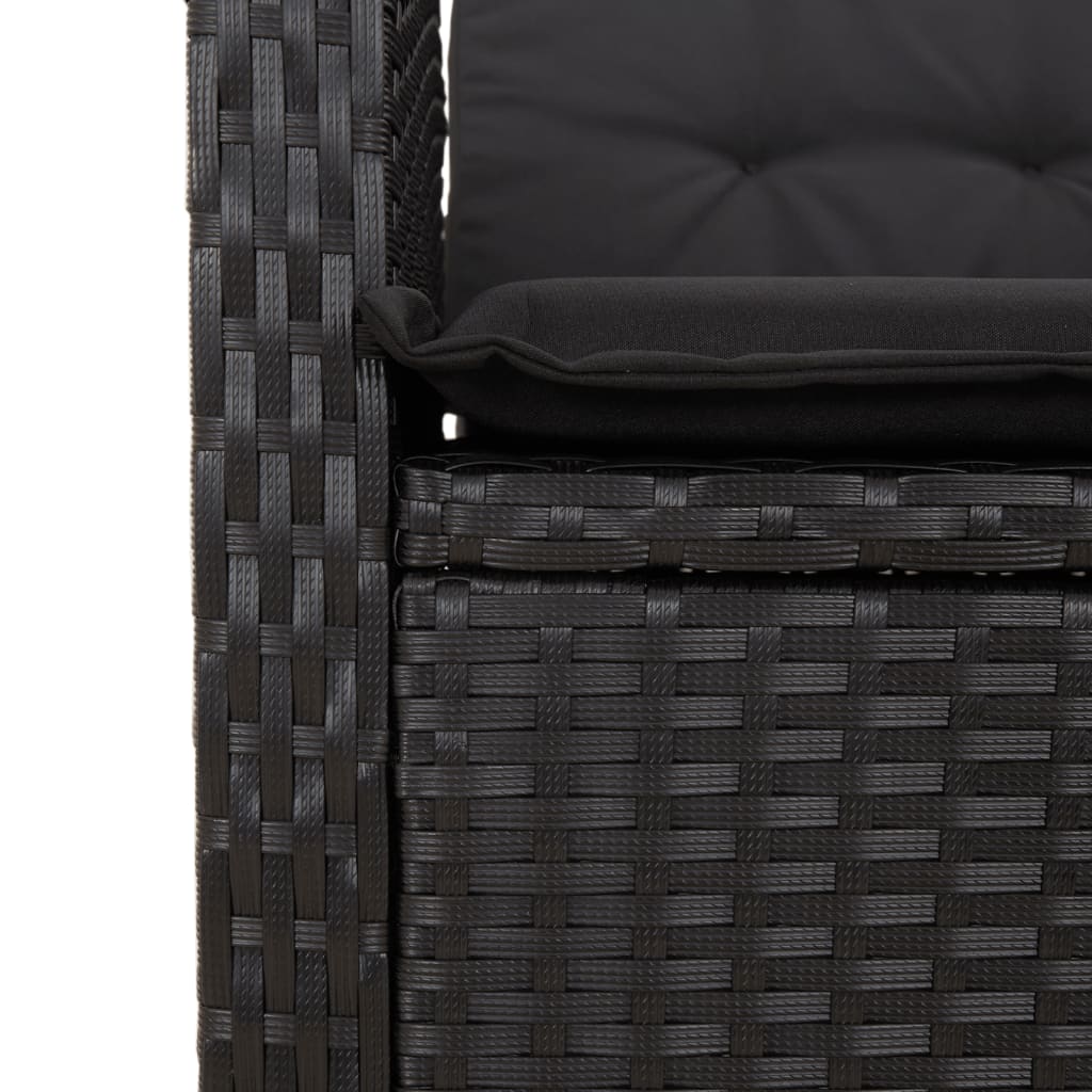 9-delige Tuinset poly rattan zwart is nu te koop bij PeponiXL, paradijselijk wonen!