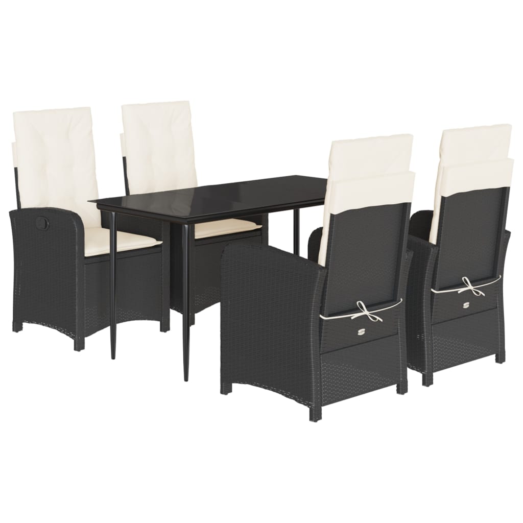 5-delige Tuinset met kussens poly rattan zwart is nu te koop bij PeponiXL, paradijselijk wonen!