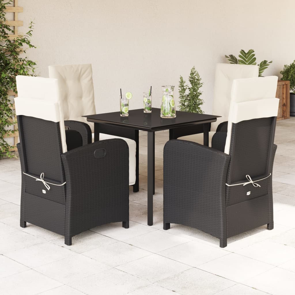 5-delige Tuinset met kussens poly rattan zwart is nu te koop bij PeponiXL, paradijselijk wonen!