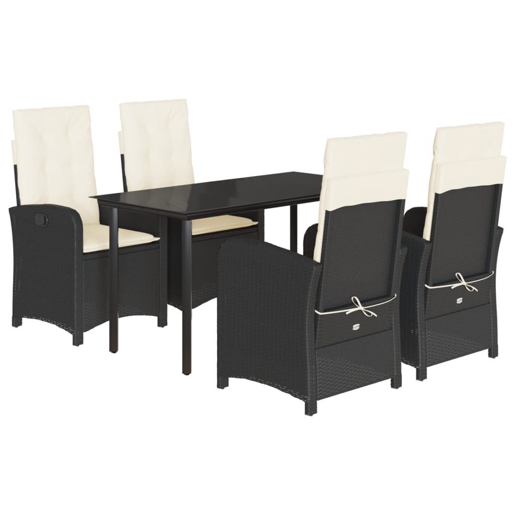 5-delige Tuinset met kussens poly rattan zwart is nu te koop bij PeponiXL, paradijselijk wonen!