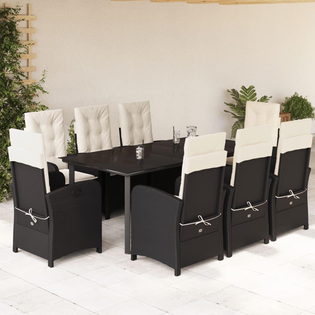 9-delige Tuinset poly rattan zwart is nu te koop bij PeponiXL, paradijselijk wonen!