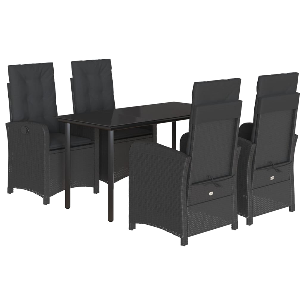 5-delige Tuinset met kussens poly rattan zwart is nu te koop bij PeponiXL, paradijselijk wonen!