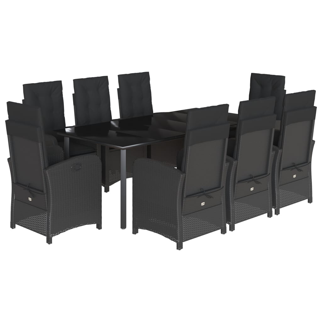 9-delige Tuinset poly rattan zwart is nu te koop bij PeponiXL, paradijselijk wonen!