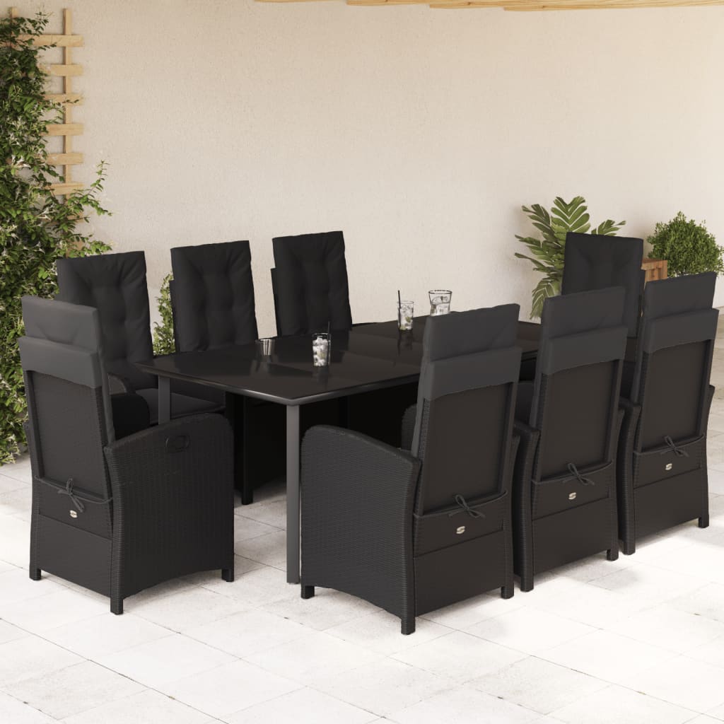9-delige Tuinset poly rattan zwart is nu te koop bij PeponiXL, paradijselijk wonen!