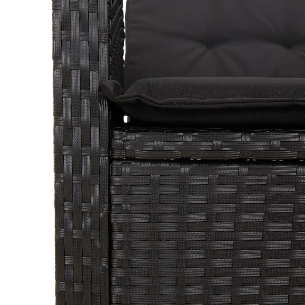 9-delige Tuinset poly rattan zwart is nu te koop bij PeponiXL, paradijselijk wonen!