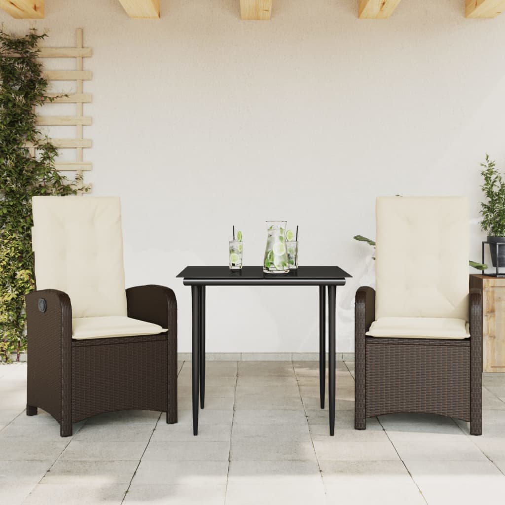 3-delige Tuinset met kussens poly rattan bruin is nu te koop bij PeponiXL, paradijselijk wonen!
