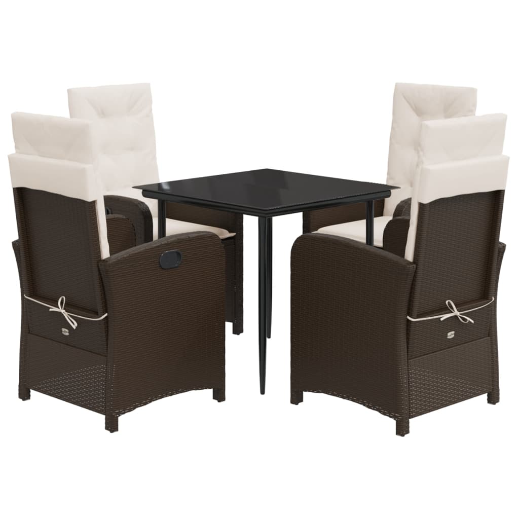 5-delige Tuinset met kussens poly rattan bruin is nu te koop bij PeponiXL, paradijselijk wonen!