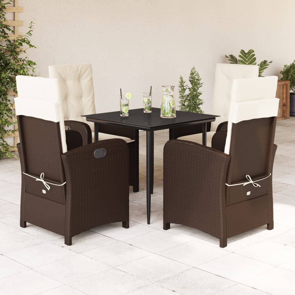 5-delige Tuinset met kussens poly rattan bruin is nu te koop bij PeponiXL, paradijselijk wonen!