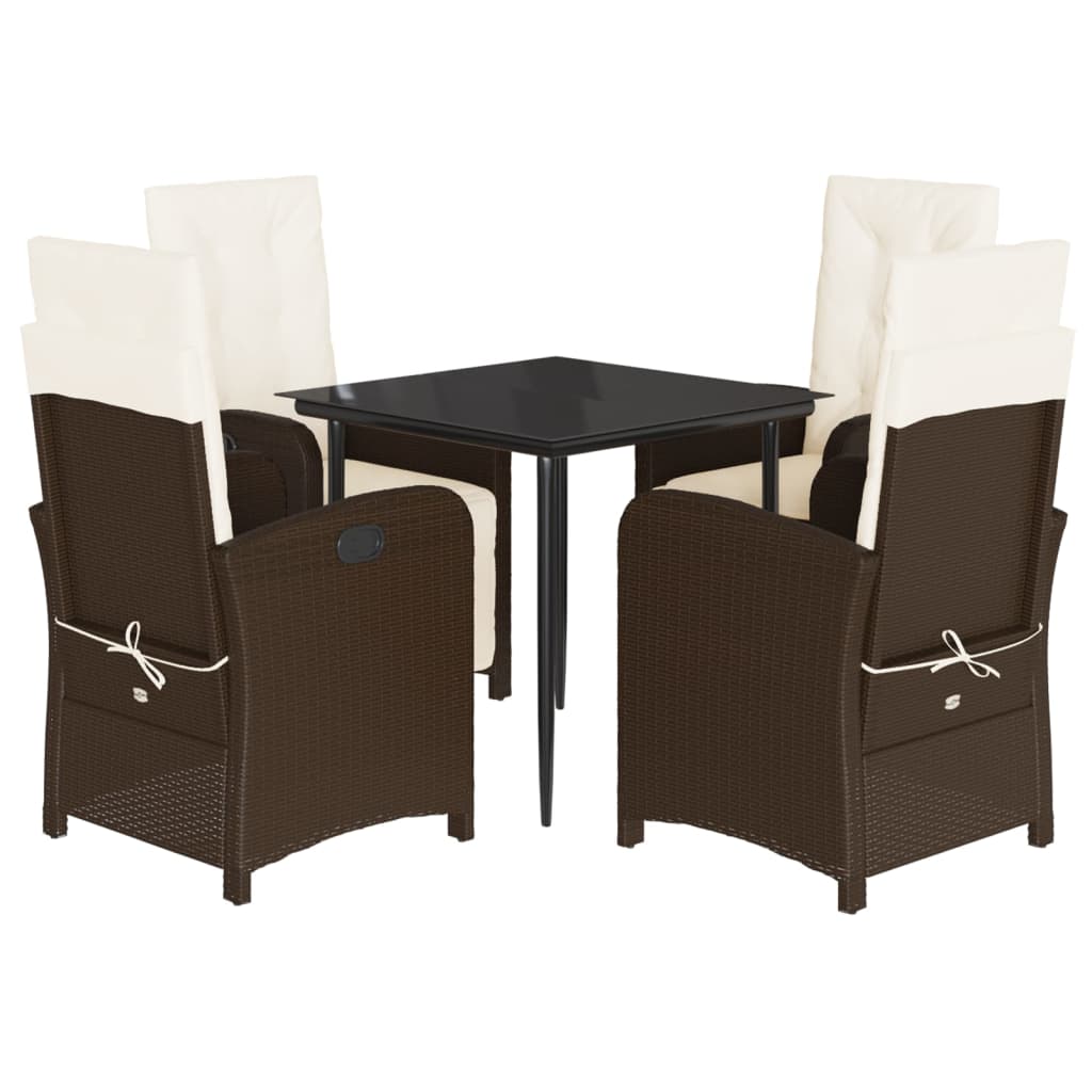 5-delige Tuinset met kussens poly rattan bruin is nu te koop bij PeponiXL, paradijselijk wonen!