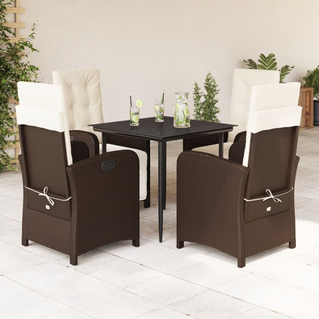 5-delige Tuinset met kussens poly rattan bruin is nu te koop bij PeponiXL, paradijselijk wonen!