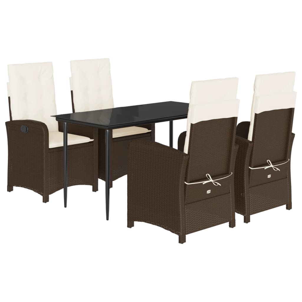 5-delige Tuinset met kussens poly rattan bruin is nu te koop bij PeponiXL, paradijselijk wonen!