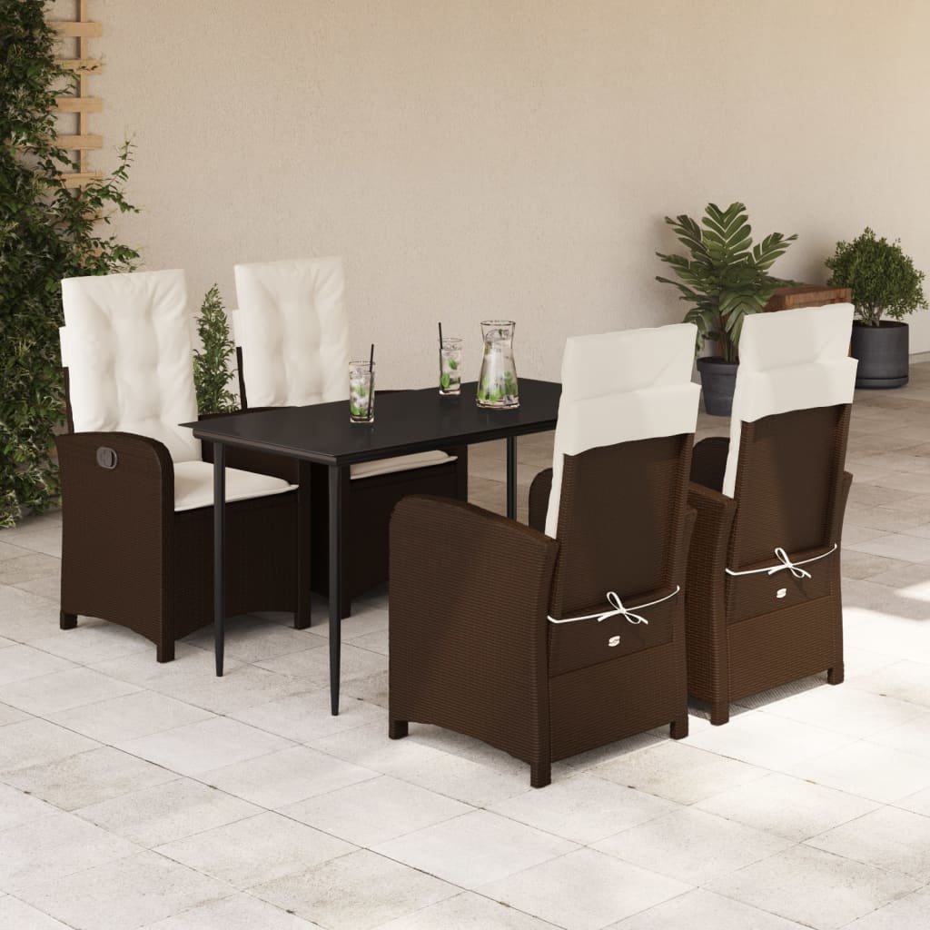 5-delige Tuinset met kussens poly rattan bruin is nu te koop bij PeponiXL, paradijselijk wonen!