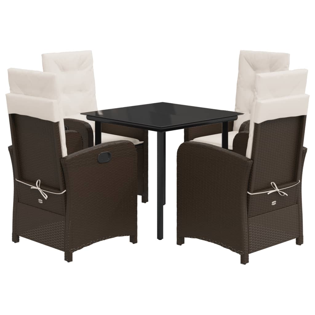 5-delige Tuinset met kussens poly rattan bruin is nu te koop bij PeponiXL, paradijselijk wonen!