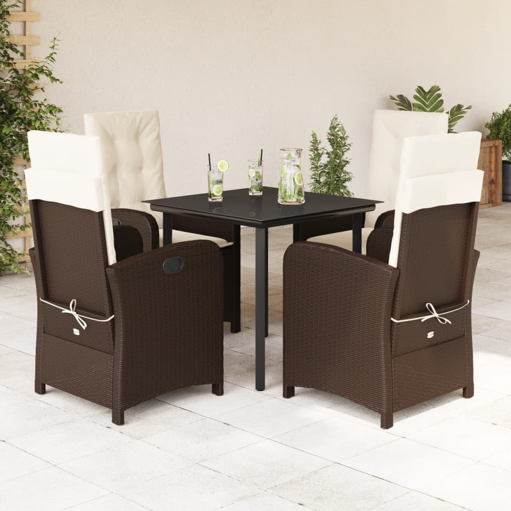 5-delige Tuinset met kussens poly rattan bruin is nu te koop bij PeponiXL, paradijselijk wonen!