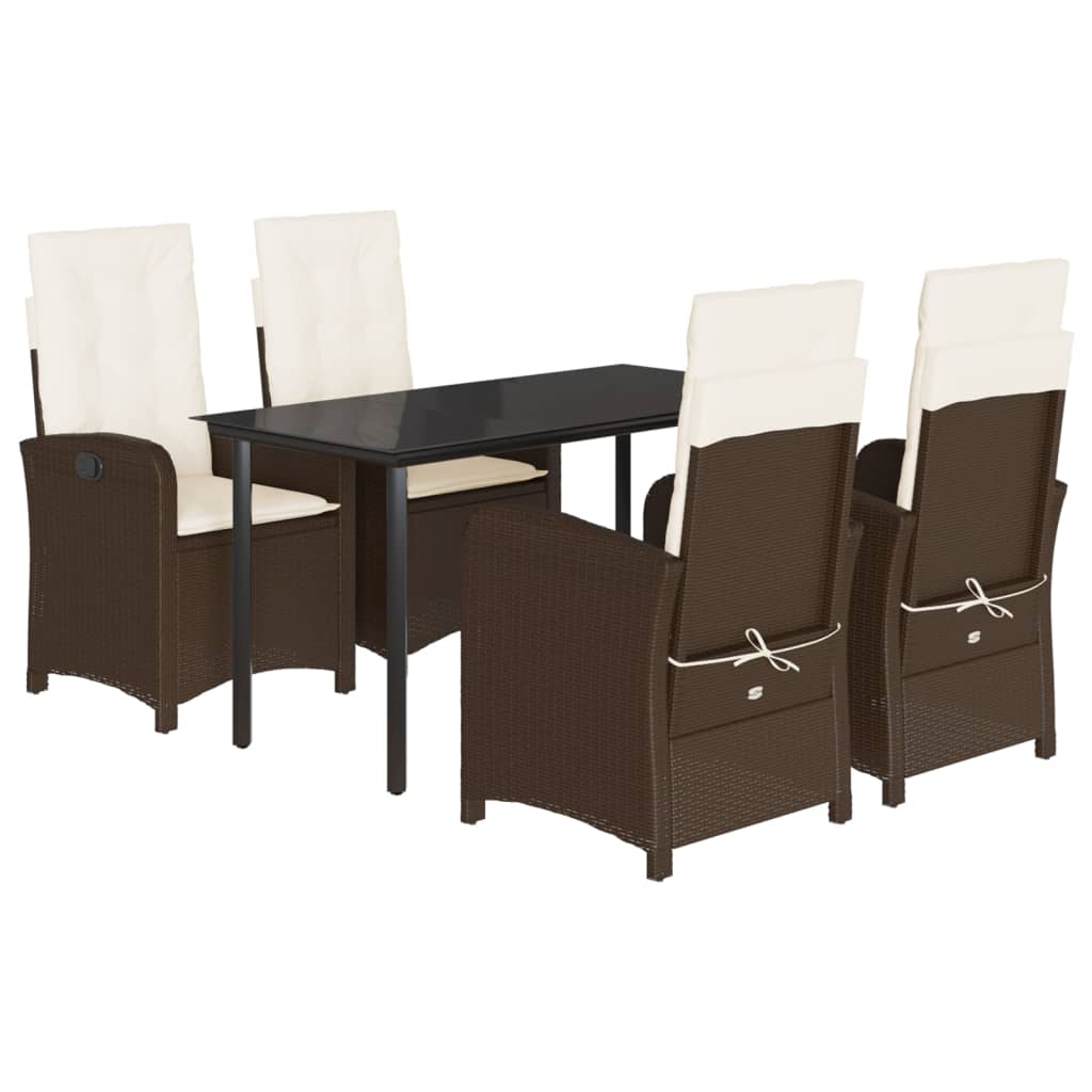 5-delige Tuinset met kussens poly rattan bruin is nu te koop bij PeponiXL, paradijselijk wonen!