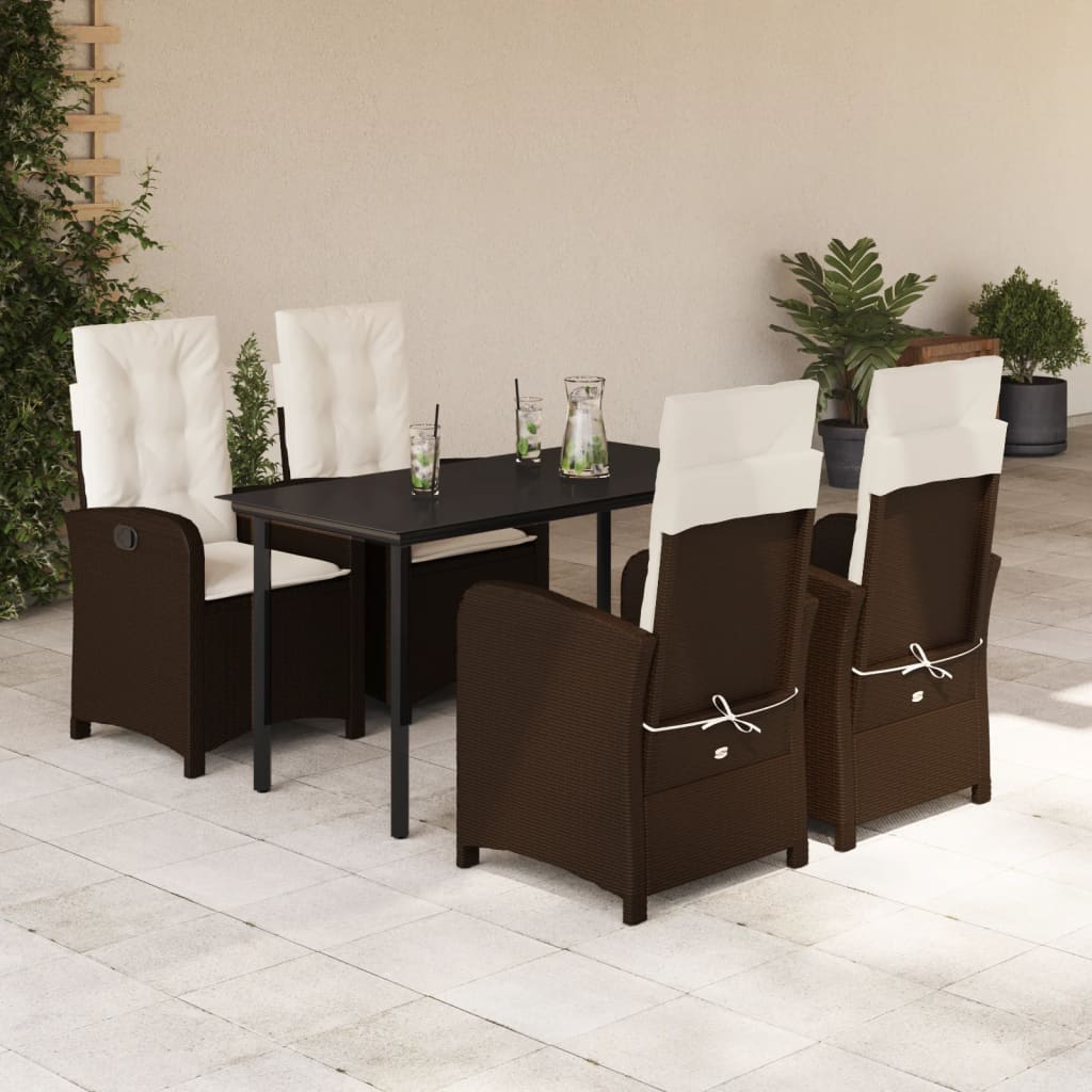 5-delige Tuinset met kussens poly rattan bruin is nu te koop bij PeponiXL, paradijselijk wonen!
