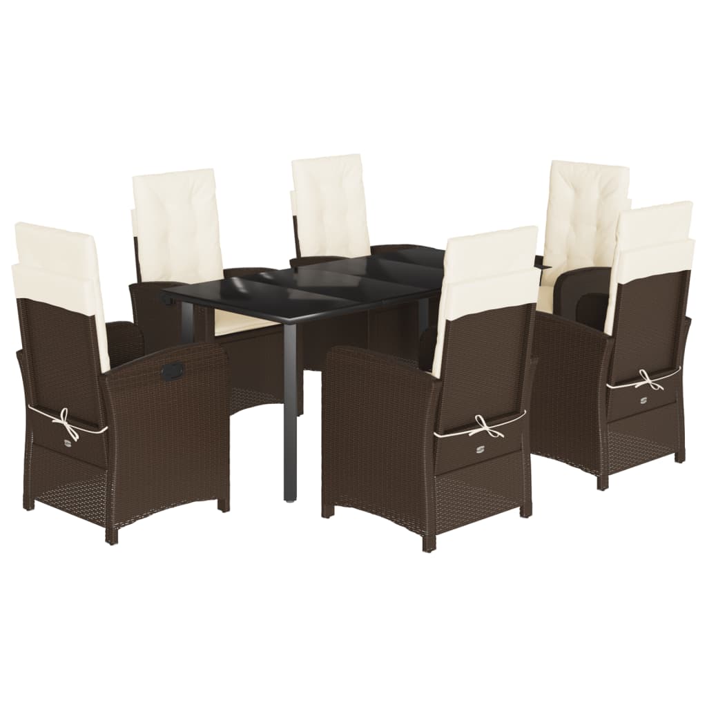7-delige Tuinset met kussens poly rattan bruin is nu te koop bij PeponiXL, paradijselijk wonen!