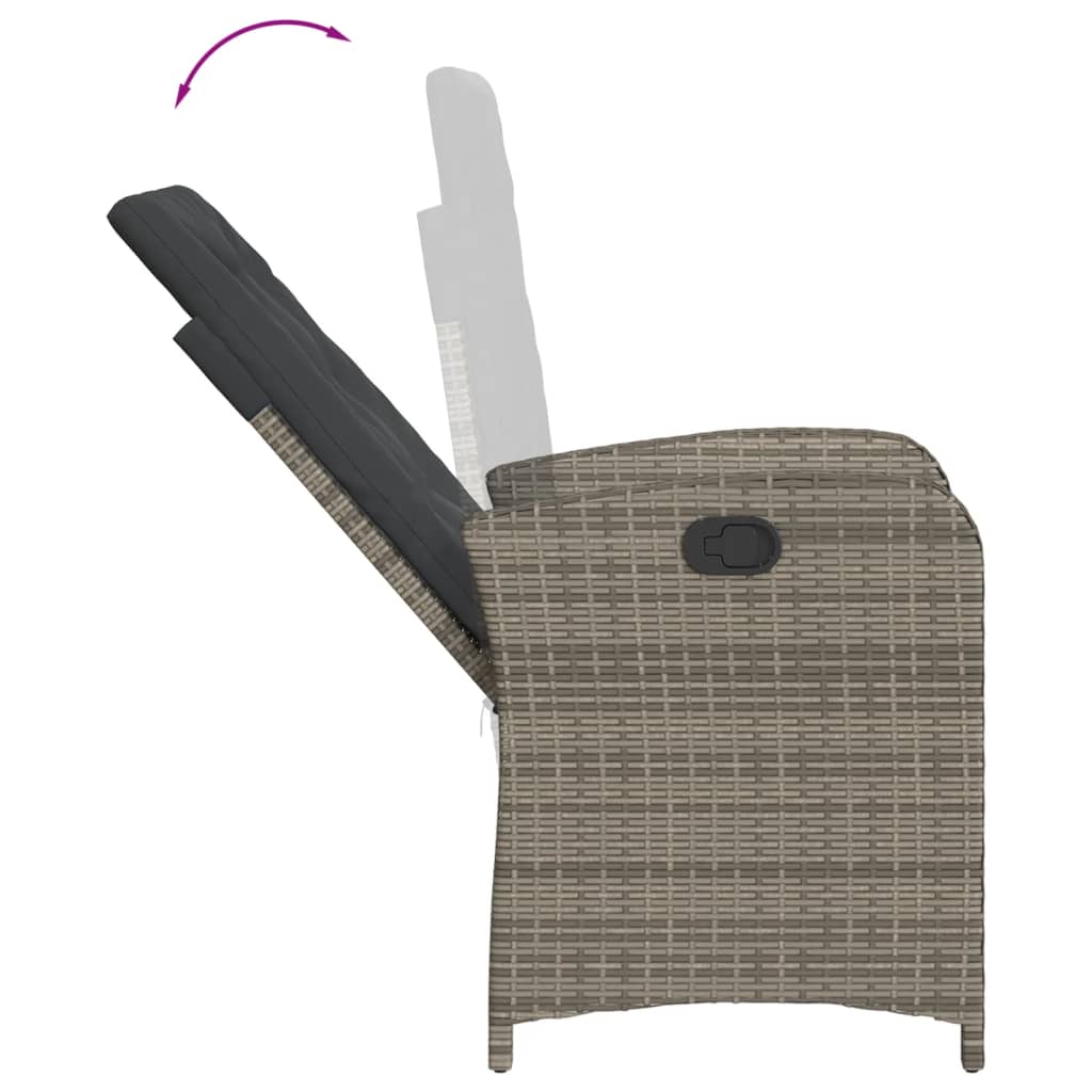 5-delige Tuinset met kussens poly rattan grijs is nu te koop bij PeponiXL, paradijselijk wonen!