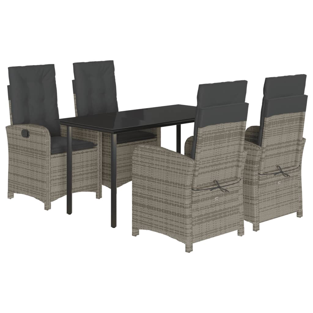 5-delige Tuinset met kussens poly rattan grijs is nu te koop bij PeponiXL, paradijselijk wonen!