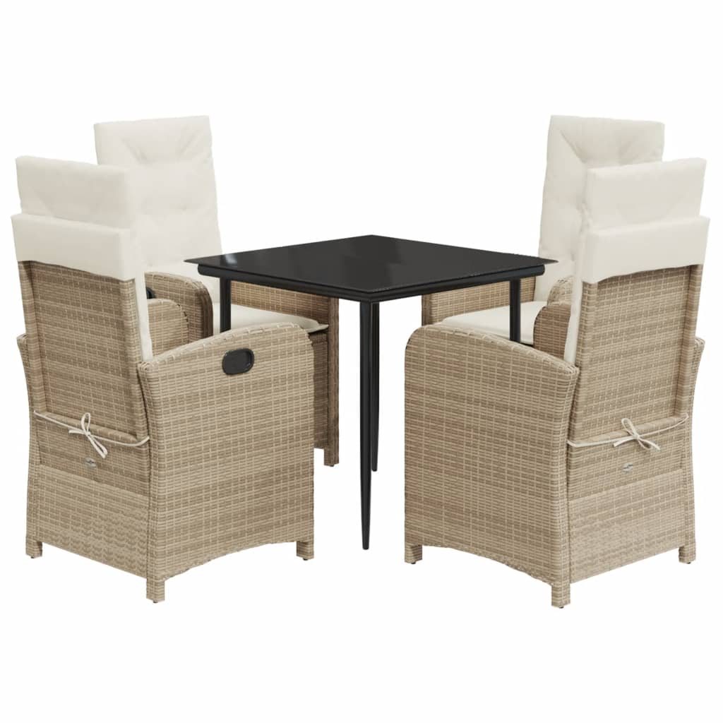 5-delige Tuinset met kussens poly rattan beige is nu te koop bij PeponiXL, paradijselijk wonen!