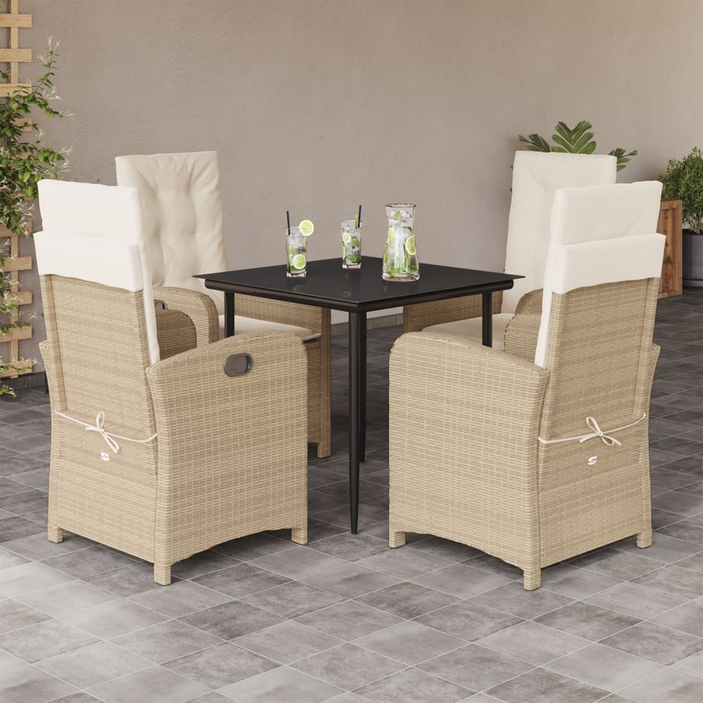 5-delige Tuinset met kussens poly rattan beige is nu te koop bij PeponiXL, paradijselijk wonen!