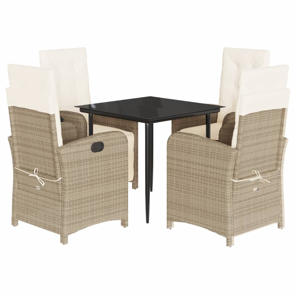 5-delige Tuinset met kussens poly rattan beige is nu te koop bij PeponiXL, paradijselijk wonen!