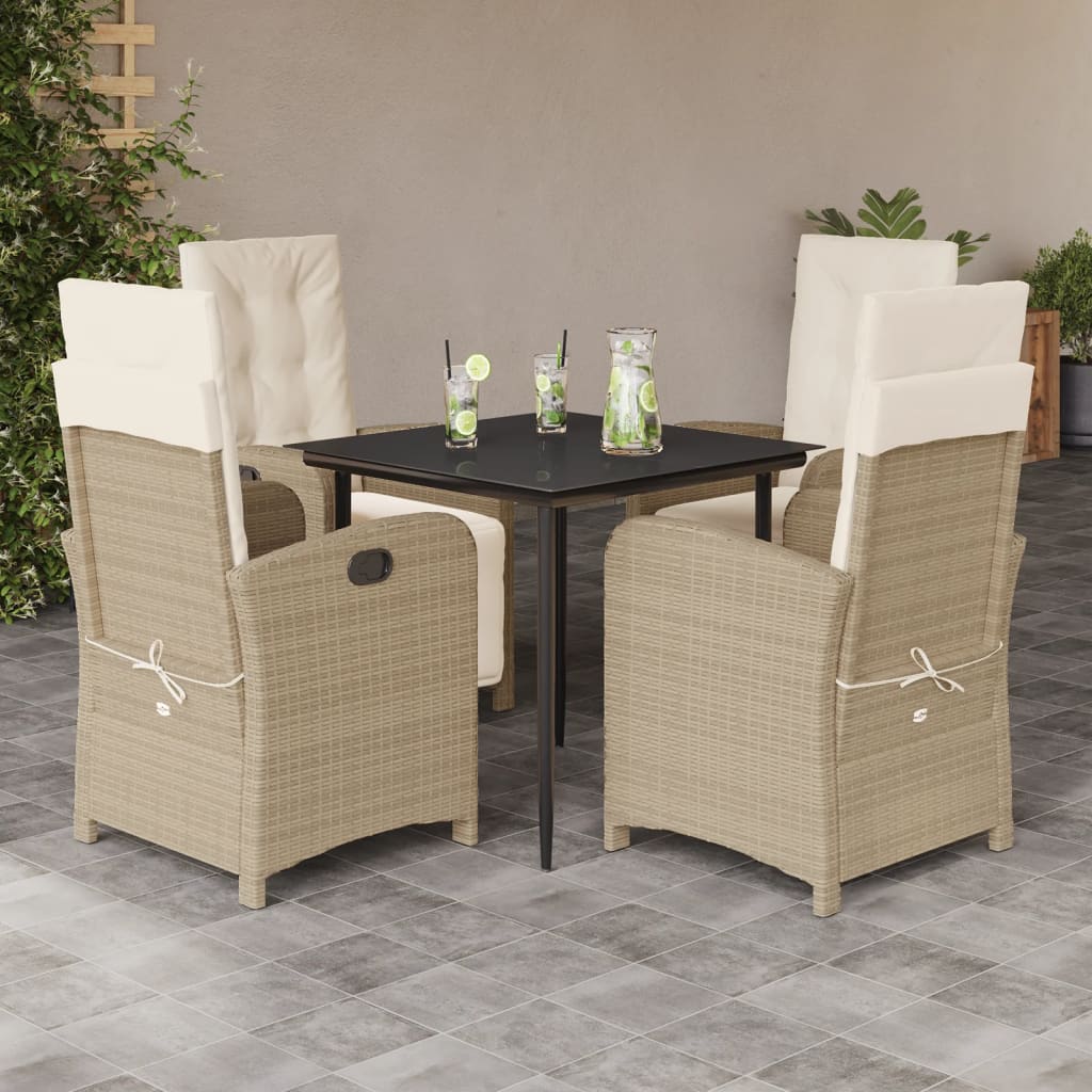 5-delige Tuinset met kussens poly rattan beige is nu te koop bij PeponiXL, paradijselijk wonen!