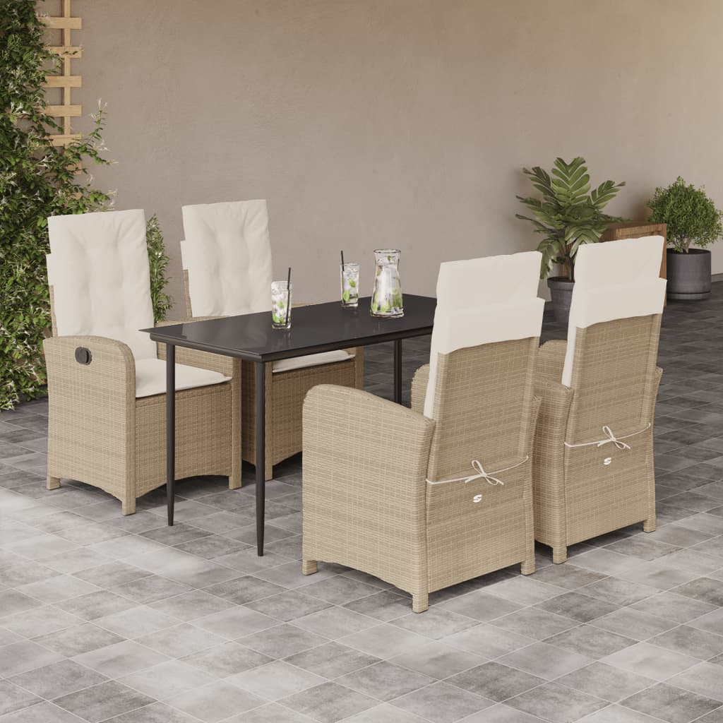 5-delige Tuinset met kussens poly rattan beige is nu te koop bij PeponiXL, paradijselijk wonen!