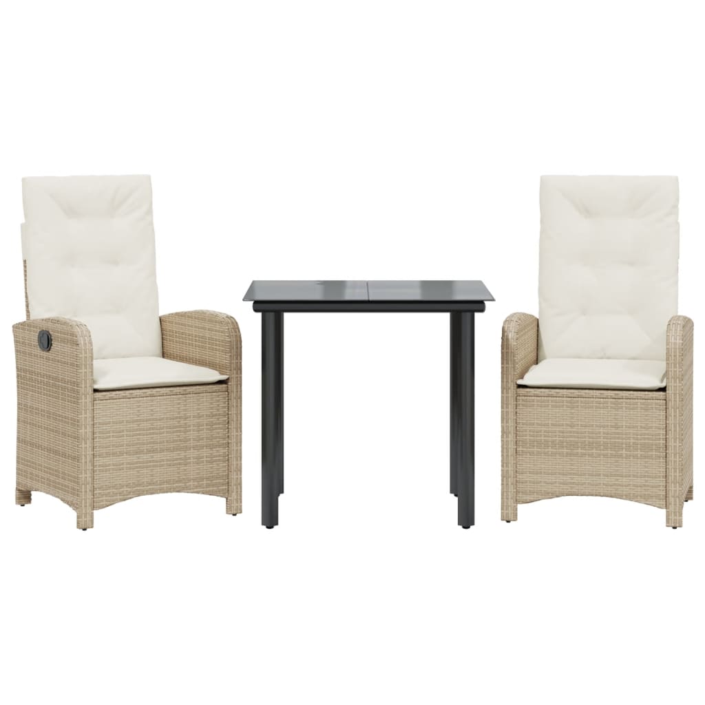 3-delige Tuinset met kussens poly rattan beige is nu te koop bij PeponiXL, paradijselijk wonen!