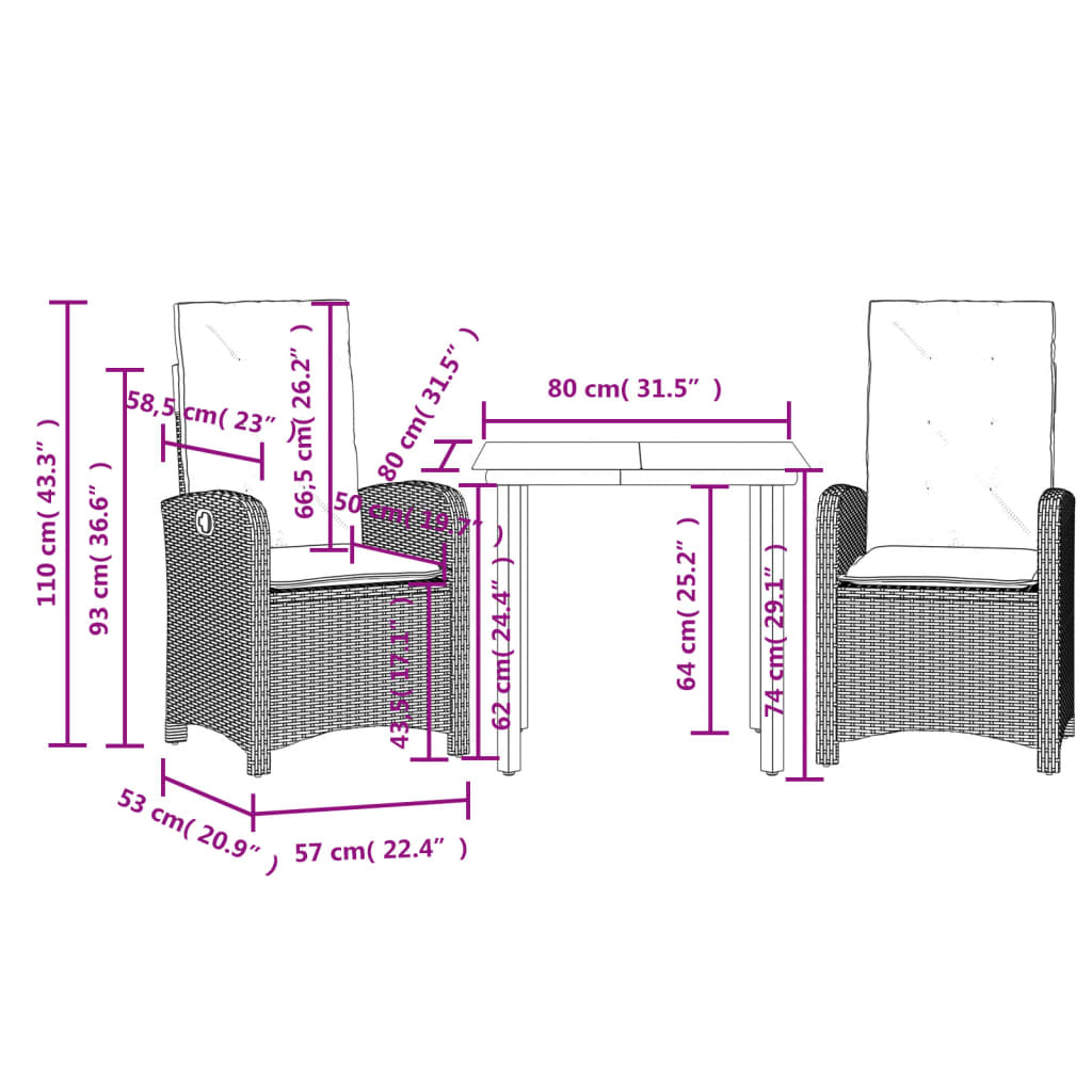 3-delige Tuinset met kussens poly rattan beige is nu te koop bij PeponiXL, paradijselijk wonen!