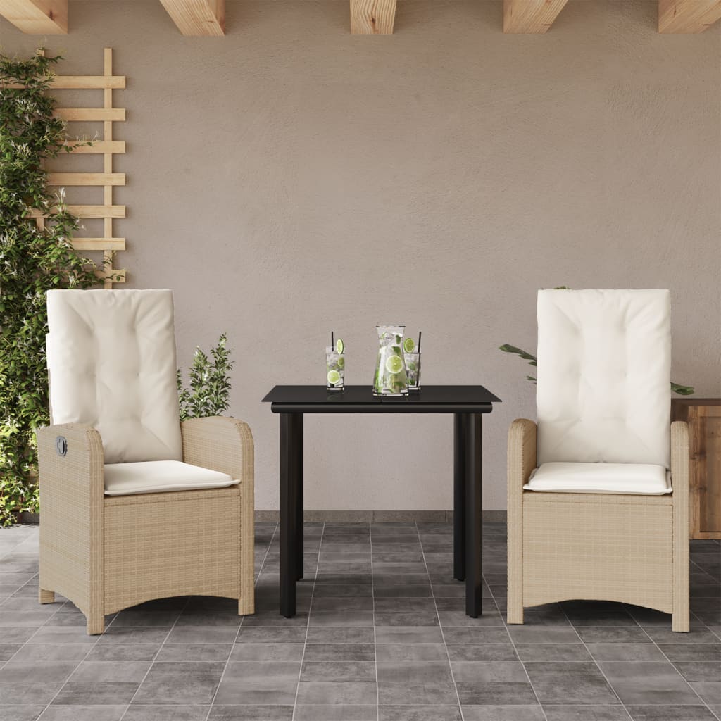 3-delige Tuinset met kussens poly rattan beige is nu te koop bij PeponiXL, paradijselijk wonen!