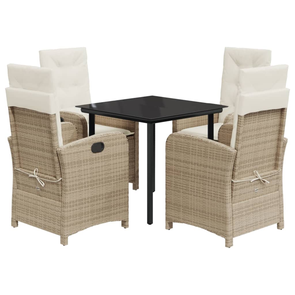 5-delige Tuinset met kussens poly rattan beige is nu te koop bij PeponiXL, paradijselijk wonen!