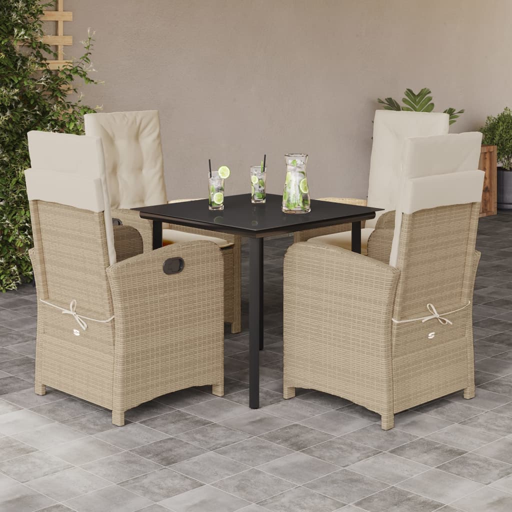 5-delige Tuinset met kussens poly rattan beige is nu te koop bij PeponiXL, paradijselijk wonen!