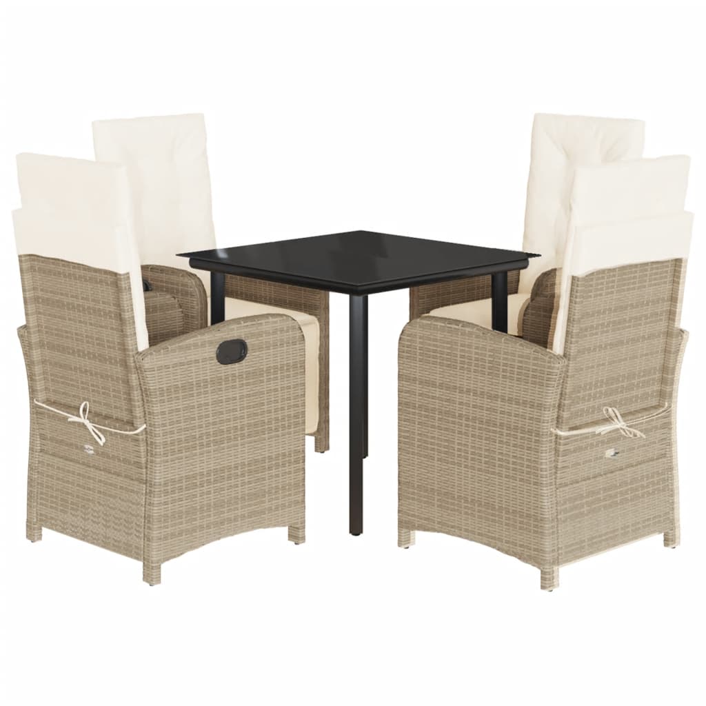 5-delige Tuinset met kussens poly rattan beige is nu te koop bij PeponiXL, paradijselijk wonen!