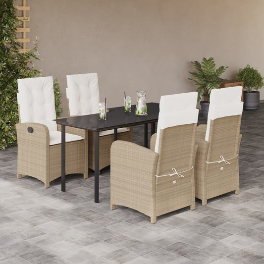 5-delige Tuinset met kussens poly rattan beige is nu te koop bij PeponiXL, paradijselijk wonen!