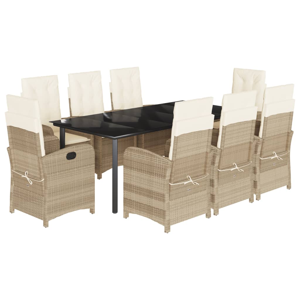9-delige Tuinset met kussens poly rattan beige is nu te koop bij PeponiXL, paradijselijk wonen!