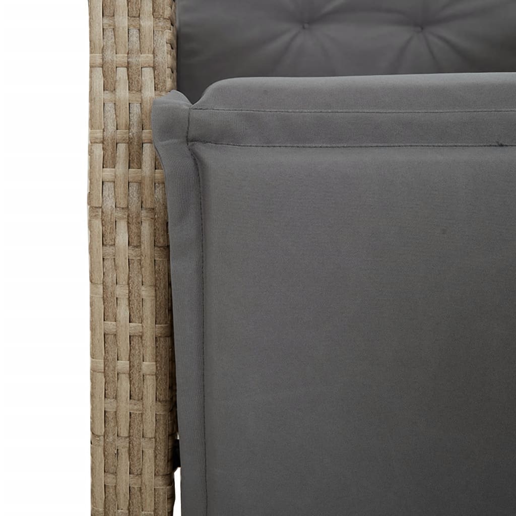 5-delige Tuinset met kussens poly rattan gemengd beige is nu te koop bij PeponiXL, paradijselijk wonen!