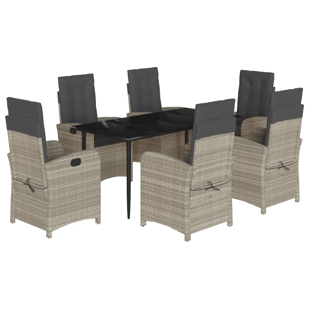 7-delige Tuinset met kussens poly rattan grijs is nu te koop bij PeponiXL, paradijselijk wonen!