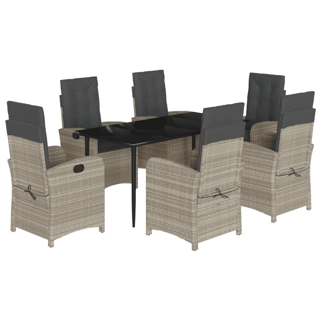 7-delige Tuinset met kussens poly rattan grijs is nu te koop bij PeponiXL, paradijselijk wonen!