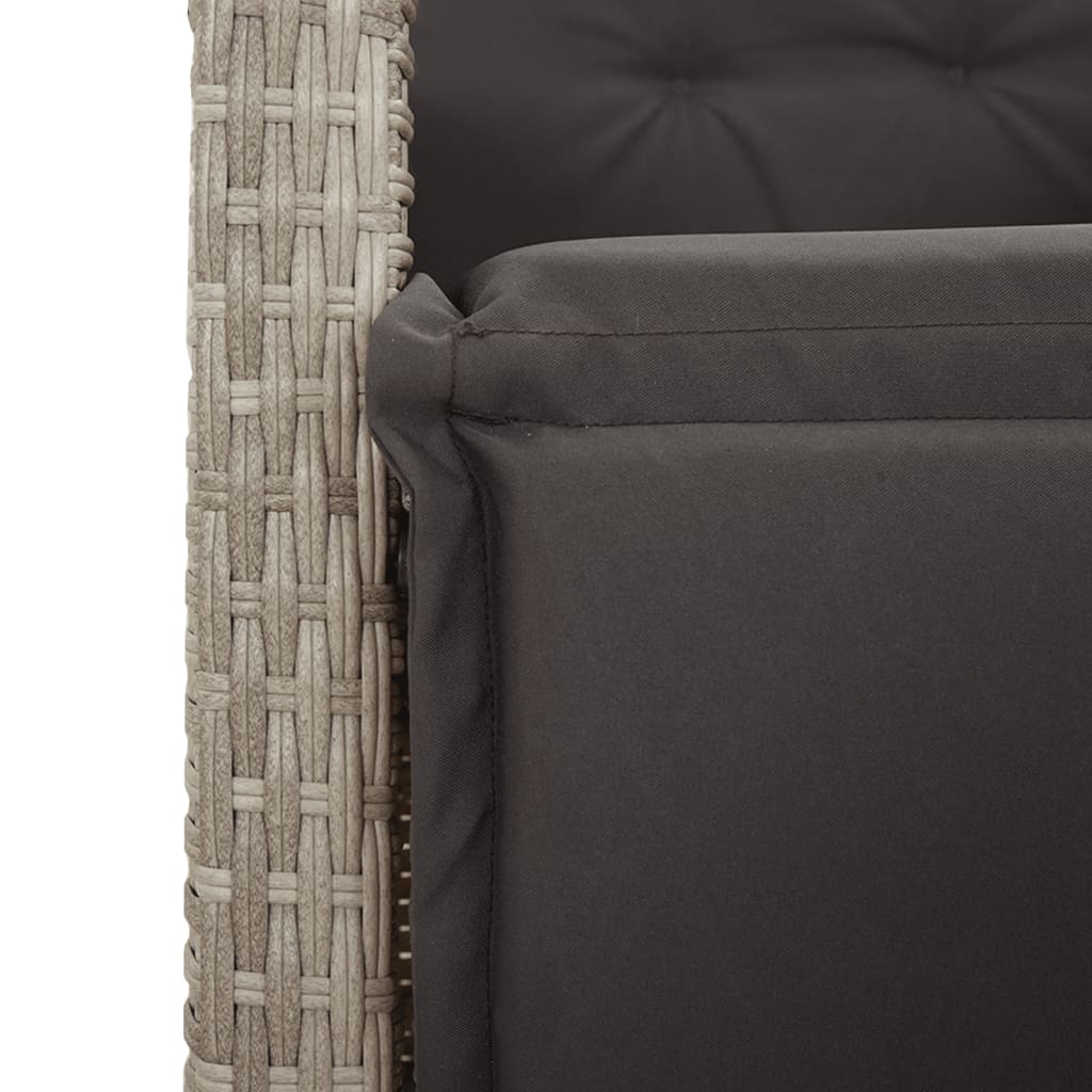 5-delige Tuinset met kussens poly rattan lichtgrijs is nu te koop bij PeponiXL, paradijselijk wonen!