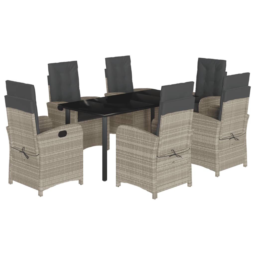 7-delige Tuinset met kussens poly rattan grijs is nu te koop bij PeponiXL, paradijselijk wonen!