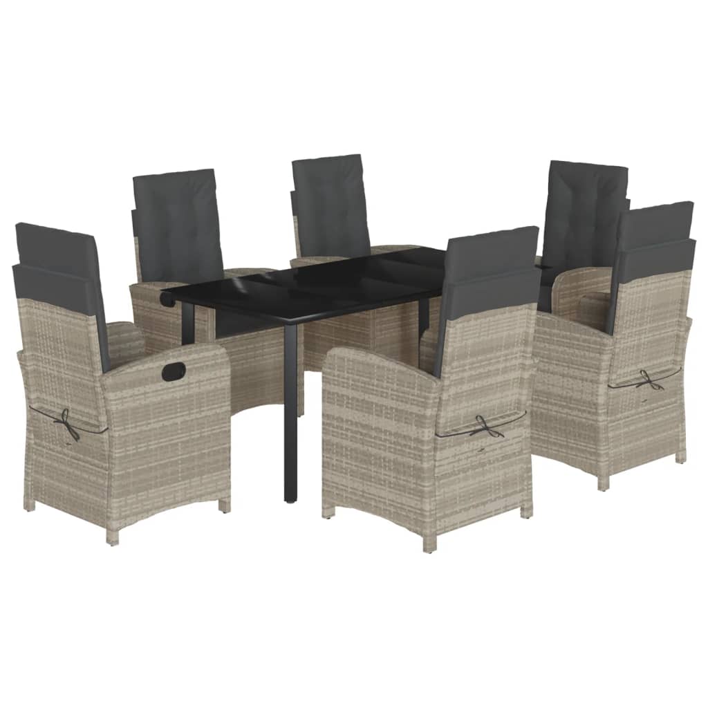 7-delige Tuinset met kussens poly rattan grijs is nu te koop bij PeponiXL, paradijselijk wonen!